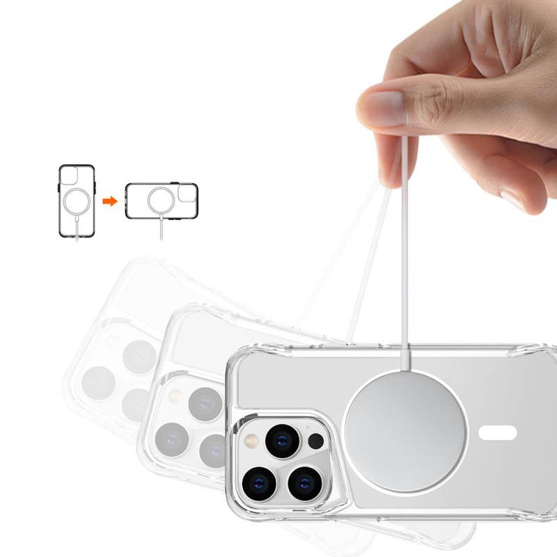 Kapak Olsun Şeffaf Magsafe li Köşe Korumalı Kılıf