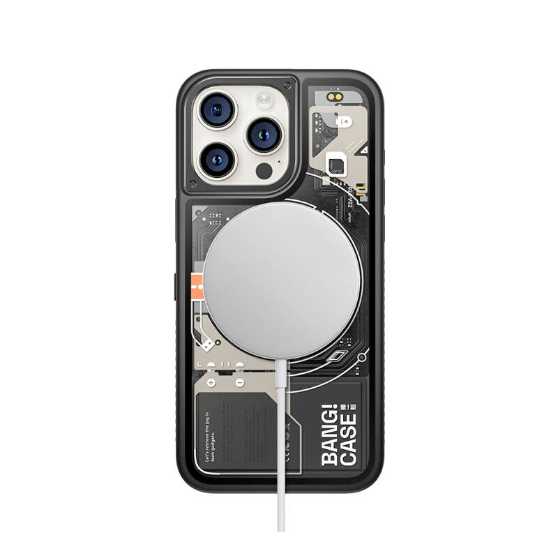 iPhone 14 Pro Kılıf Özelleştirilebilir 3 Fonksiyonlu Bluetooth Bağlantılı Bitmo Lab Bangcase Akıllı Magsafe Kapak