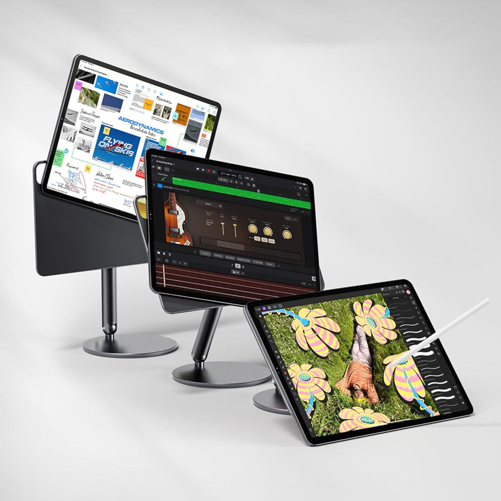 Apple iPad Air 10.9 2022 (5.Nesil) Wiwu ZM-310 360 Derece Dönebilen Magnetik Başlıklı Tablet Standı