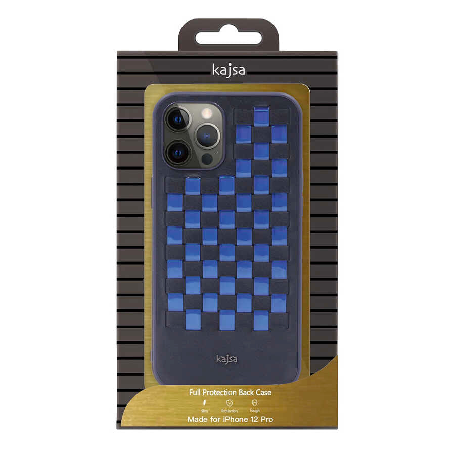 Apple iPhone 12 Pro Kılıf Kajsa Preppie Serisi Spotlight Woven Kapak