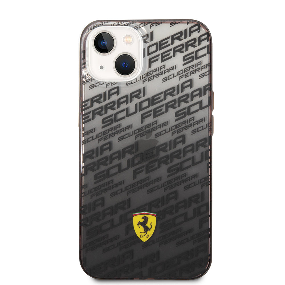Apple iPhone 14 Kılıf Ferrari Orjinal Lisanlı Transparan SF Baskılı Dizayn Kapak