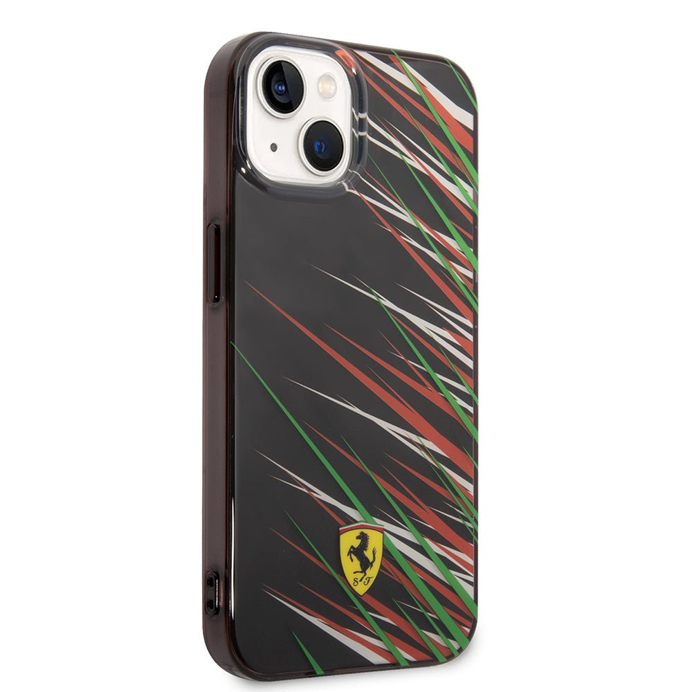 Apple iPhone 14 Kılıf Ferrari Orjinal Lisanslı Baskı Logolu Çimen Desenli Kapak