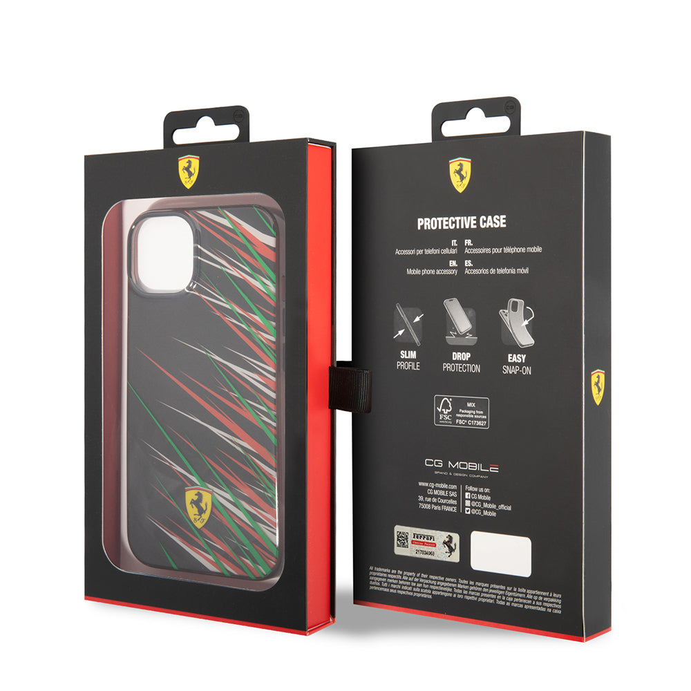 Apple iPhone 14 Kılıf Ferrari Orjinal Lisanslı Baskı Logolu Çimen Desenli Kapak