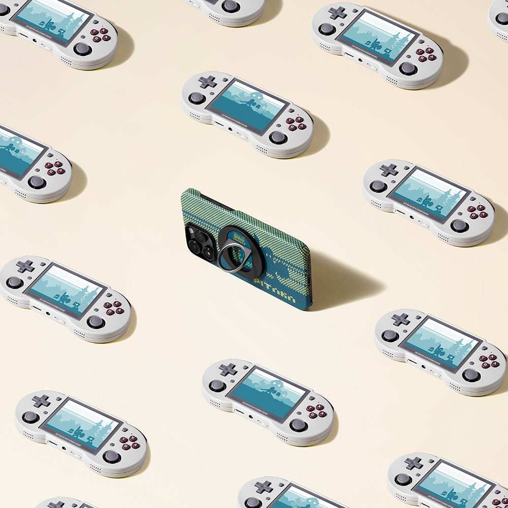 Apple iPhone 14 Pro Kılıf M-safe Şarj Özellikli Aramid Fiber Pitaka Tactile Woven Pixel Game Kapak