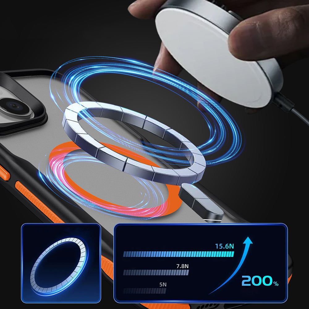 Apple iPhone 14 Pro Kılıf M-safe Şarj Özellikli Renkli Kenar Airbag Şeritli Zore Lamer Kapak