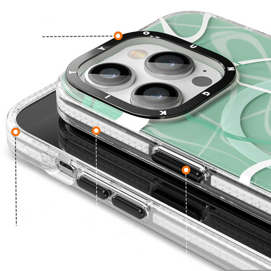 Apple iPhone 14 Pro Kılıf M-safe Şarj Özellikli Youngkit Water-Ink Serisi Kapak