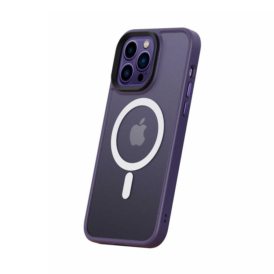 Apple iPhone 14 Pro Kılıf Wireless Şarj Özellikli Zore Hibrit M-safe Kapak