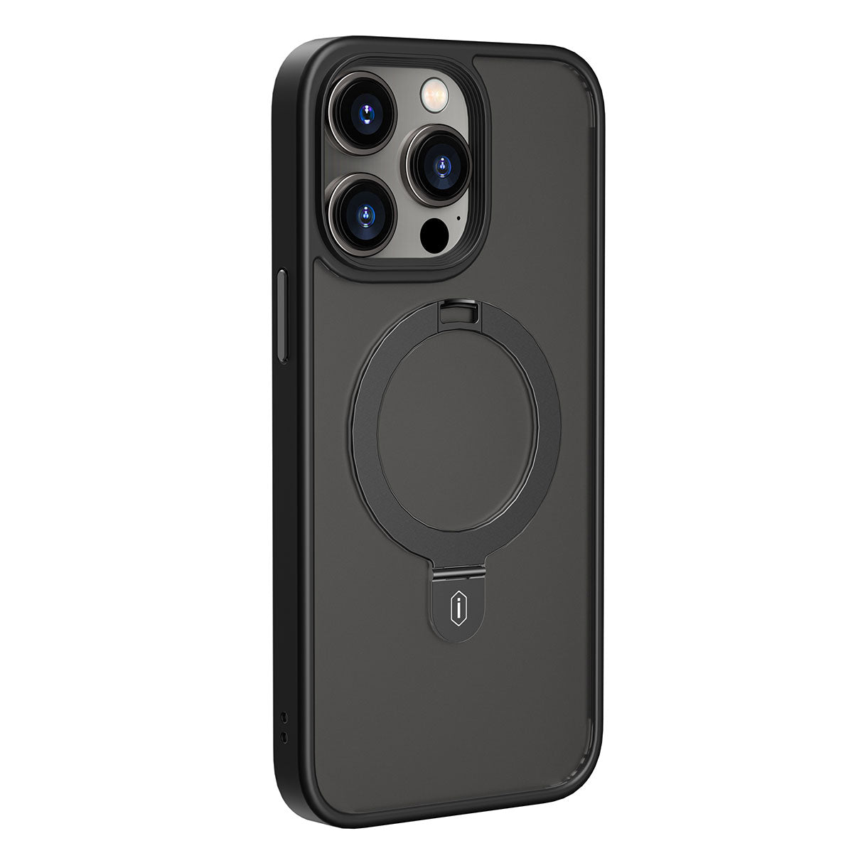 Apple iPhone 14 Pro Kılıf Wiwu ZMM-010 M-safe Şarj Özellikli Parmak İzi Bırakmayan Mat Transparan Standlı Kapak