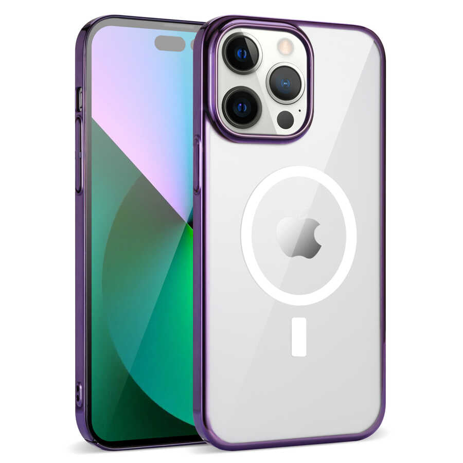 Apple iPhone 14 Pro Kılıf Zore Wireless Şarj Özellikli Pixel M-safe Kapak