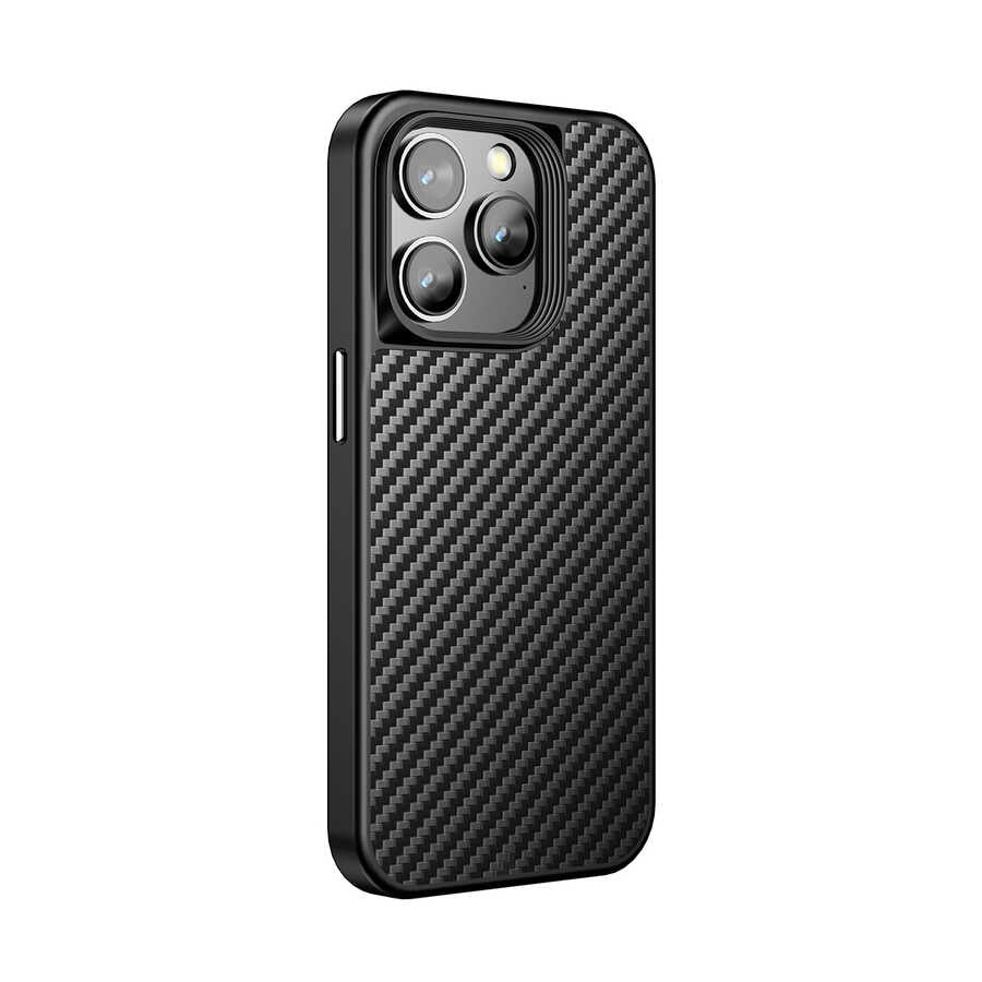 Apple iPhone 14 Pro Max Kılıf Aramid Karbon Fiber M-safe Özellikli Wlons Radison Kapak