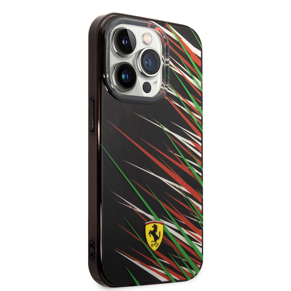 Apple iPhone 14 Pro Max Kılıf Ferrari Orjinal Lisanslı Baskı Logolu Çimen Desenli Kapak