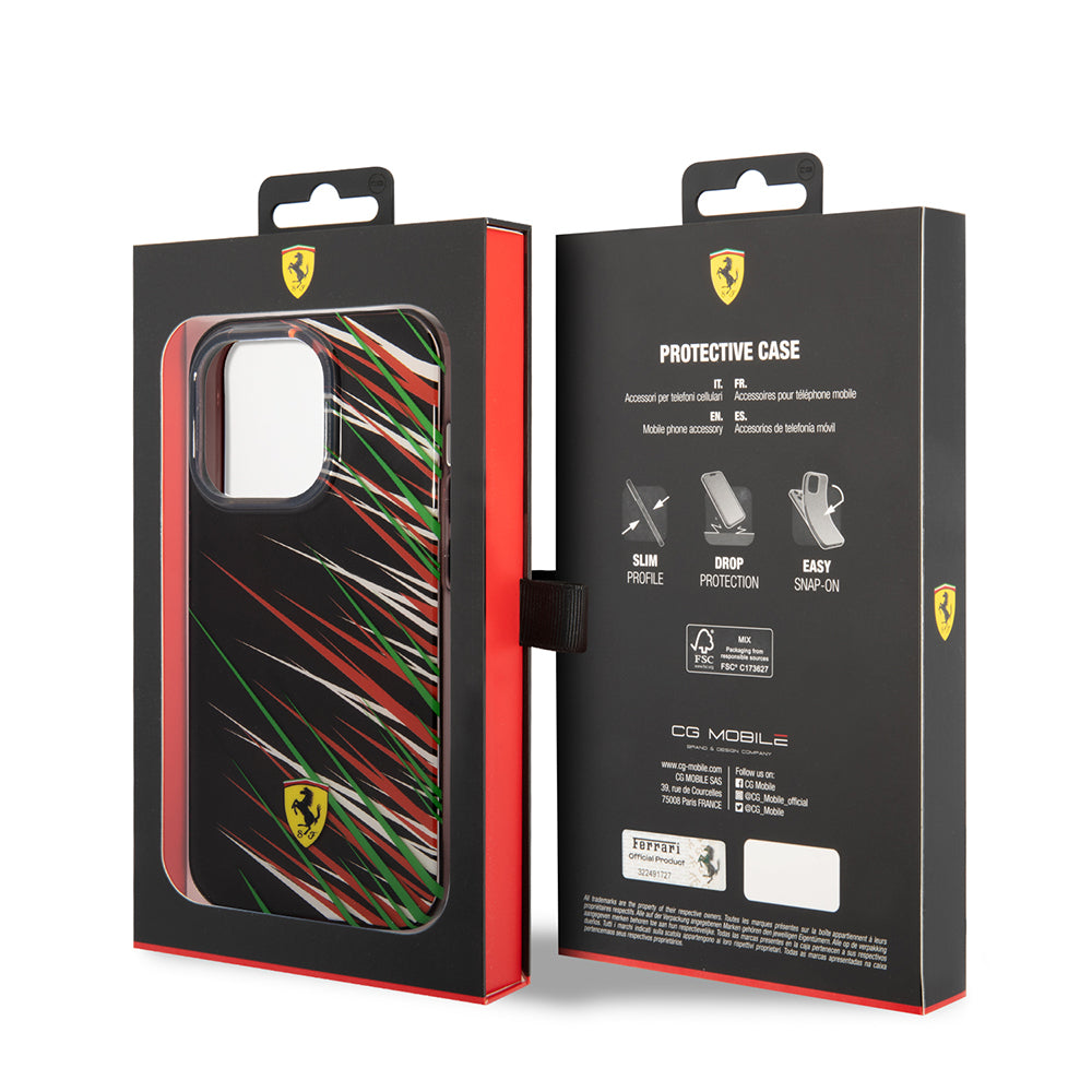 Apple iPhone 14 Pro Max Kılıf Ferrari Orjinal Lisanslı Baskı Logolu Çimen Desenli Kapak