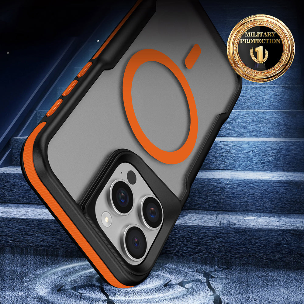 Apple iPhone 14 Pro Max Kılıf M-safe Şarj Özellikli Renkli Kenar Airbag Şeritli Zore Lamer Kapak