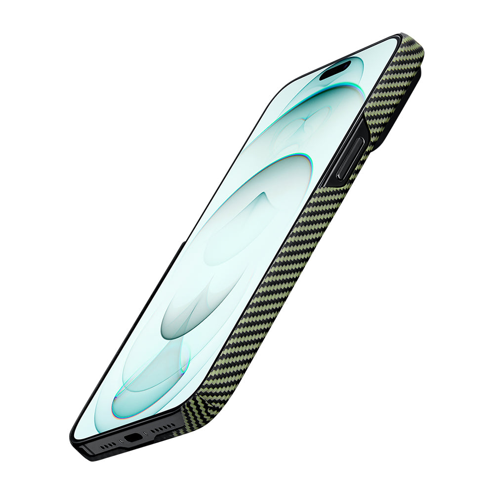 Apple iPhone 15 Plus Kılıf M-safe Şarj Özellikli 600D Aramid Fiber Pitaka Tactile Woven Orchestra Serisi Overture Kapak