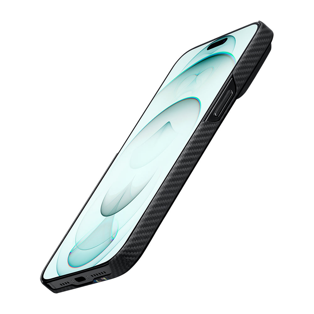 Apple iPhone 15 Plus Kılıf M-safe Şarj Özellikli 600D Aramid Fiber Pitaka Tactile Woven Orchestra Serisi Rhapsody Kapak