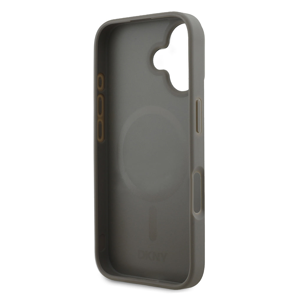 Apple iPhone 16 Kılıf DKNY Orjinal Lisanslı M-safe Şarj Özellikli 3D Yazılı Checkered Pattern Kapak