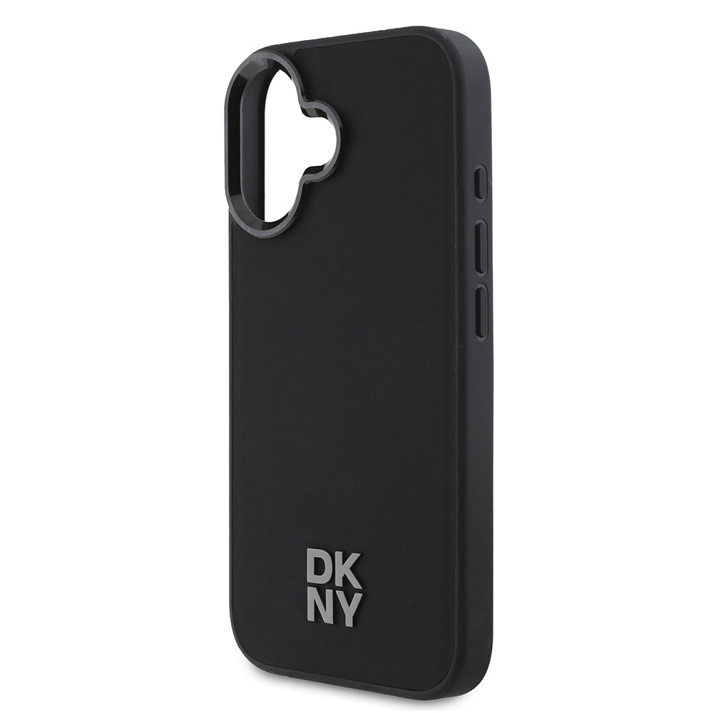 Apple iPhone 16 Kılıf DKNY Orjinal Lisanslı M-safe Şarj Özellikli Metal Logolu PU Deri Plain Kapak