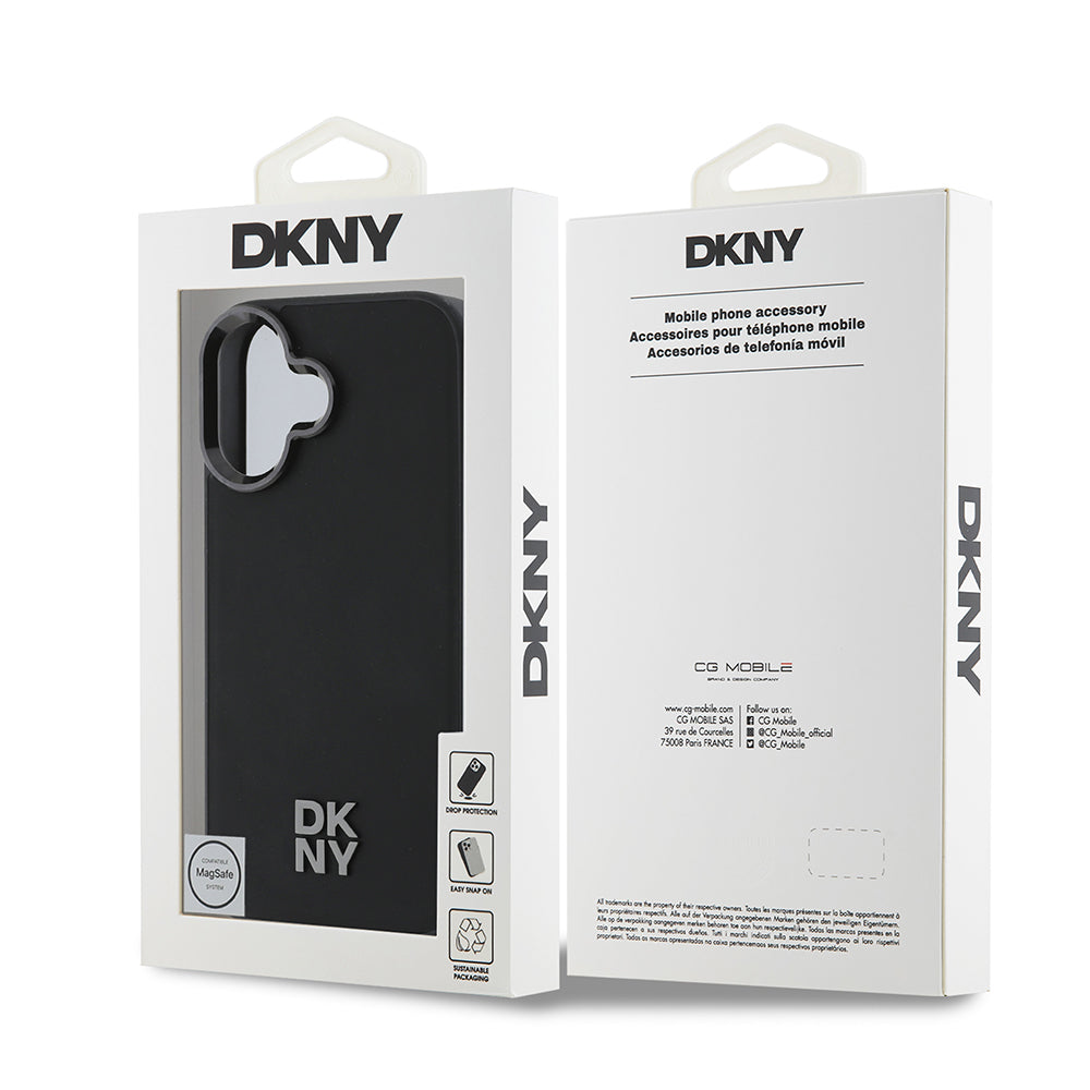 Apple iPhone 16 Kılıf DKNY Orjinal Lisanslı M-safe Şarj Özellikli Metal Logolu PU Deri Plain Kapak