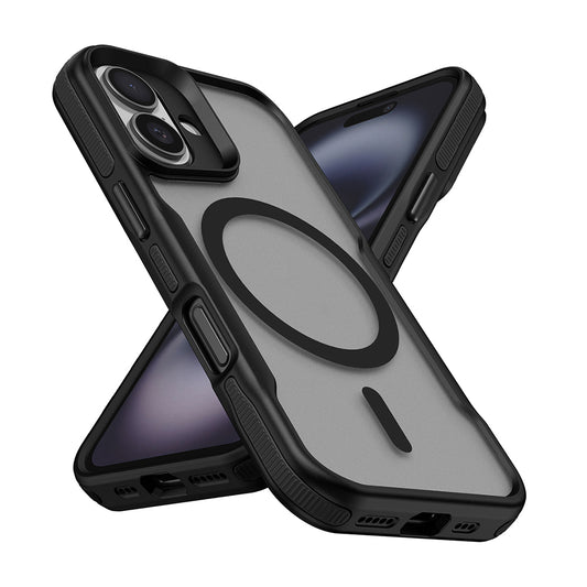 Apple iPhone 16 Kılıf M-safe Şarj Özellikli Renkli Kenar Airbag Şeritli Zore Lamer Kapak