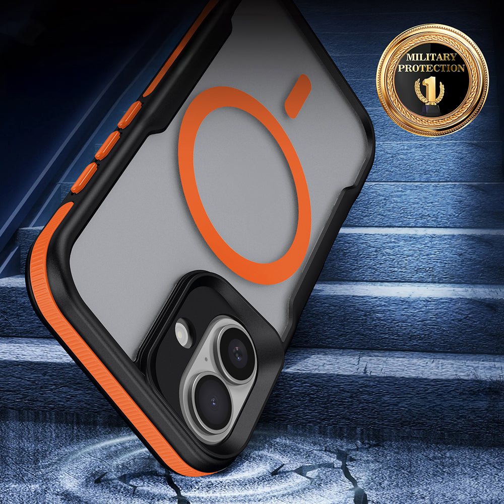 Apple iPhone 16 Kılıf M-safe Şarj Özellikli Renkli Kenar Airbag Şeritli Zore Lamer Kapak