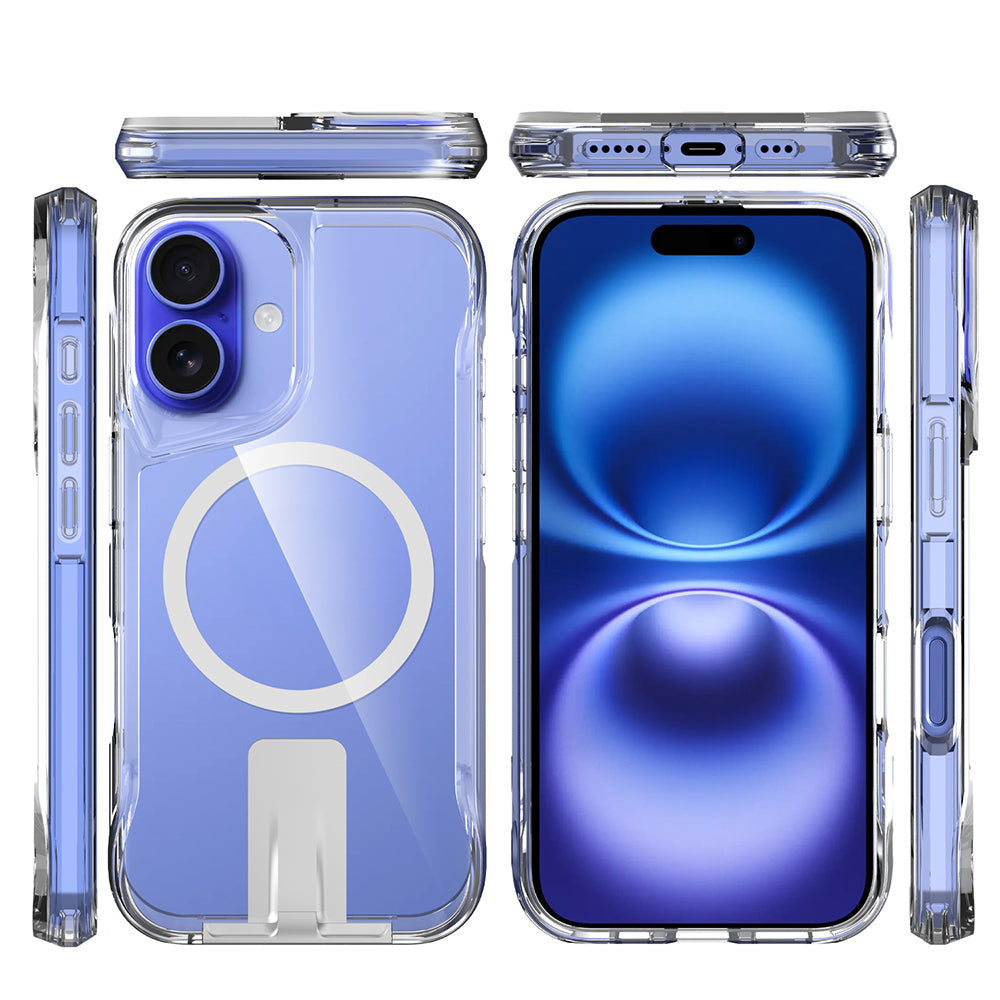 Apple iPhone 16 Kılıf M-safe Şarj Özellikli Zore T-Max Standlı Kapak