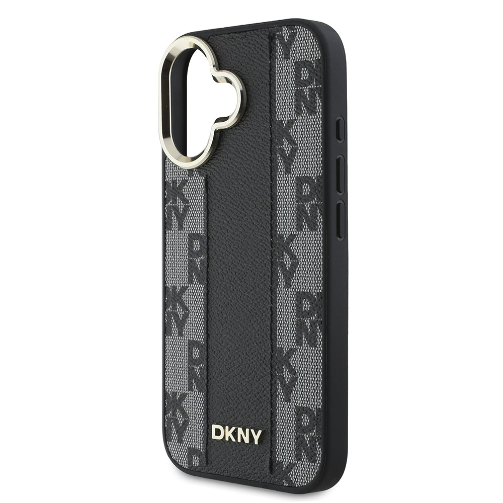 Apple iPhone 16 Plus Kılıf DKNY Orjinal Lisanslı M-safe Şarj Özellikli 3D Yazılı Checkered Pattern Kapak