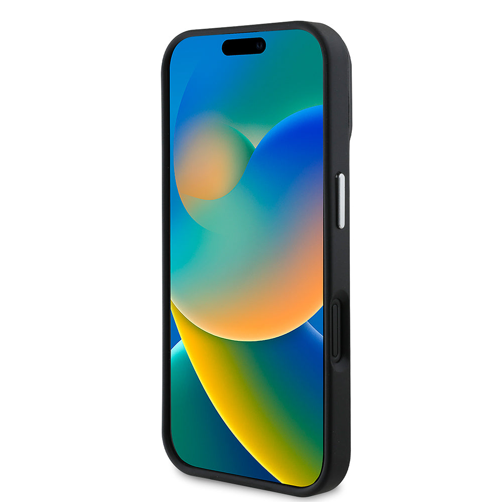 Apple iPhone 16 Plus Kılıf Guess Orjinal Lisanslı M-safe Şarj Özellikli Grained Triangle Kapak