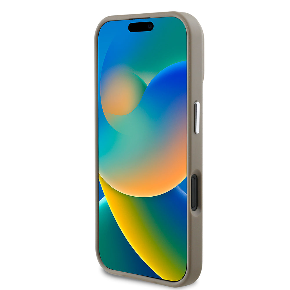 Apple iPhone 16 Plus Kılıf Guess Orjinal Lisanslı M-safe Şarj Özellikli Grained Triangle Kapak