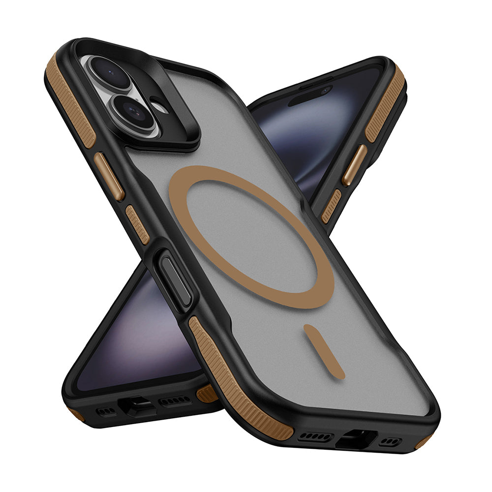 Apple iPhone 16 Plus Kılıf M-safe Şarj Özellikli Renkli Kenar Airbag Şeritli Zore Lamer Kapak