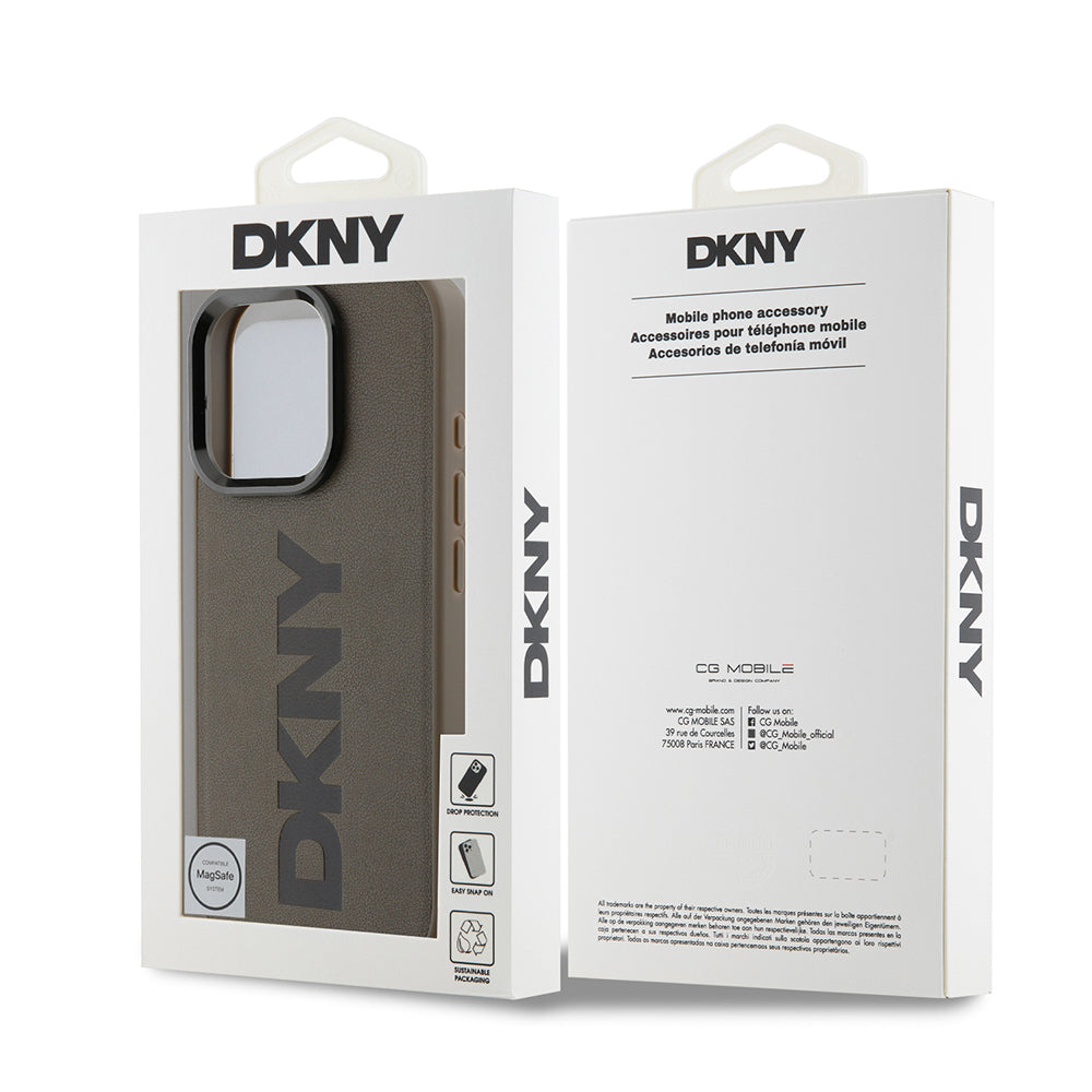 Apple iPhone 16 Pro Kılıf DKNY Orjinal Lisanslı M-safe Şarj Özellikli PU Deri Plain Kapak