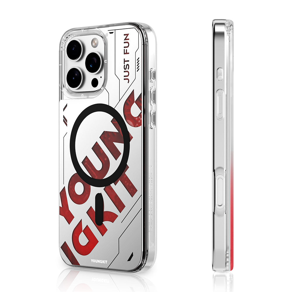 Apple iPhone 16 Pro Kılıf M-safe Şarj Özellikli Airbagli Çift Katmanlı Youngkit Future Streamer Serisi Kapak