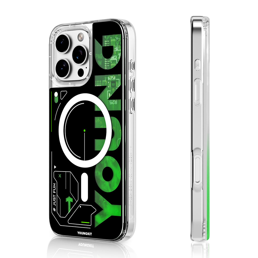 Apple iPhone 16 Pro Kılıf M-safe Şarj Özellikli Airbagli Çift Katmanlı Youngkit Future Streamer Serisi Kapak