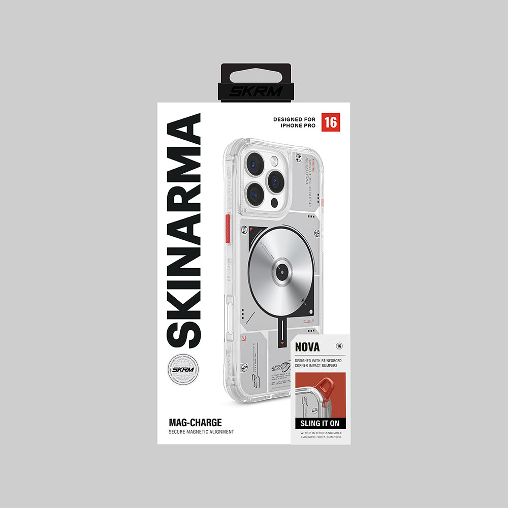 Apple iPhone 16 Pro Kılıf M-safe Şarj Özellikli Disk Desenli Airbag Tasarımlı Skinarma Nova Kapak