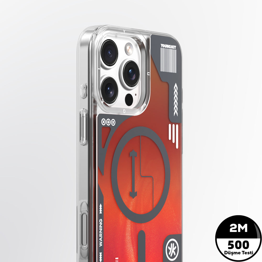 Apple iPhone 16 Pro Kılıf M-safe Şarj Özellikli Parlak Kumlu Sıvılı Tasarımlı Galaxy Fantasy Serisi Kapak