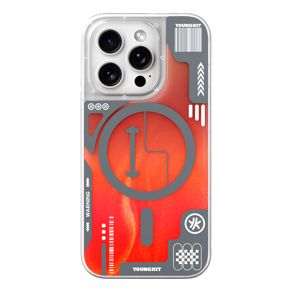 Apple iPhone 16 Pro Kılıf M-safe Şarj Özellikli Parlak Kumlu Sıvılı Tasarımlı Galaxy Fantasy Serisi Kapak