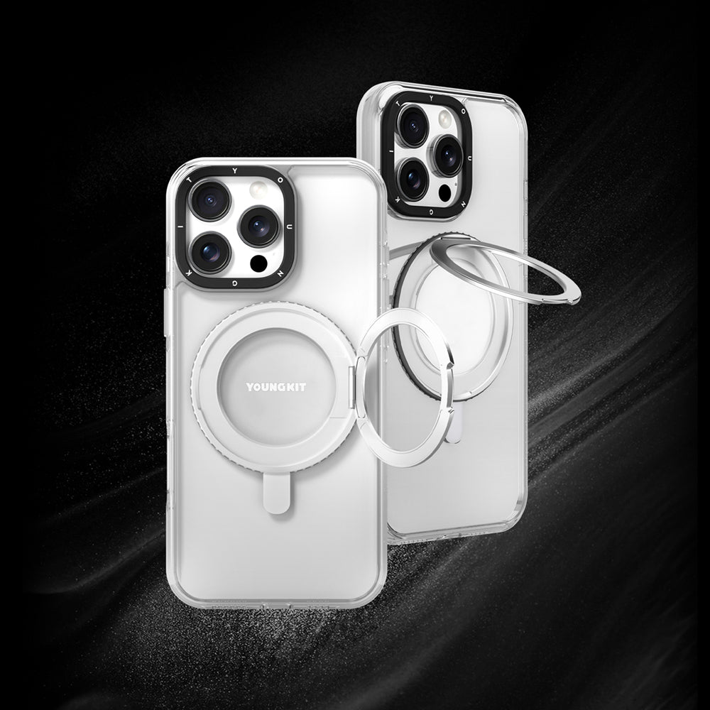 Apple iPhone 16 Pro Kılıf M-safe Şarj Özellikli Parmak Ring Standlı Youngkit Pivot Serisi Kapak