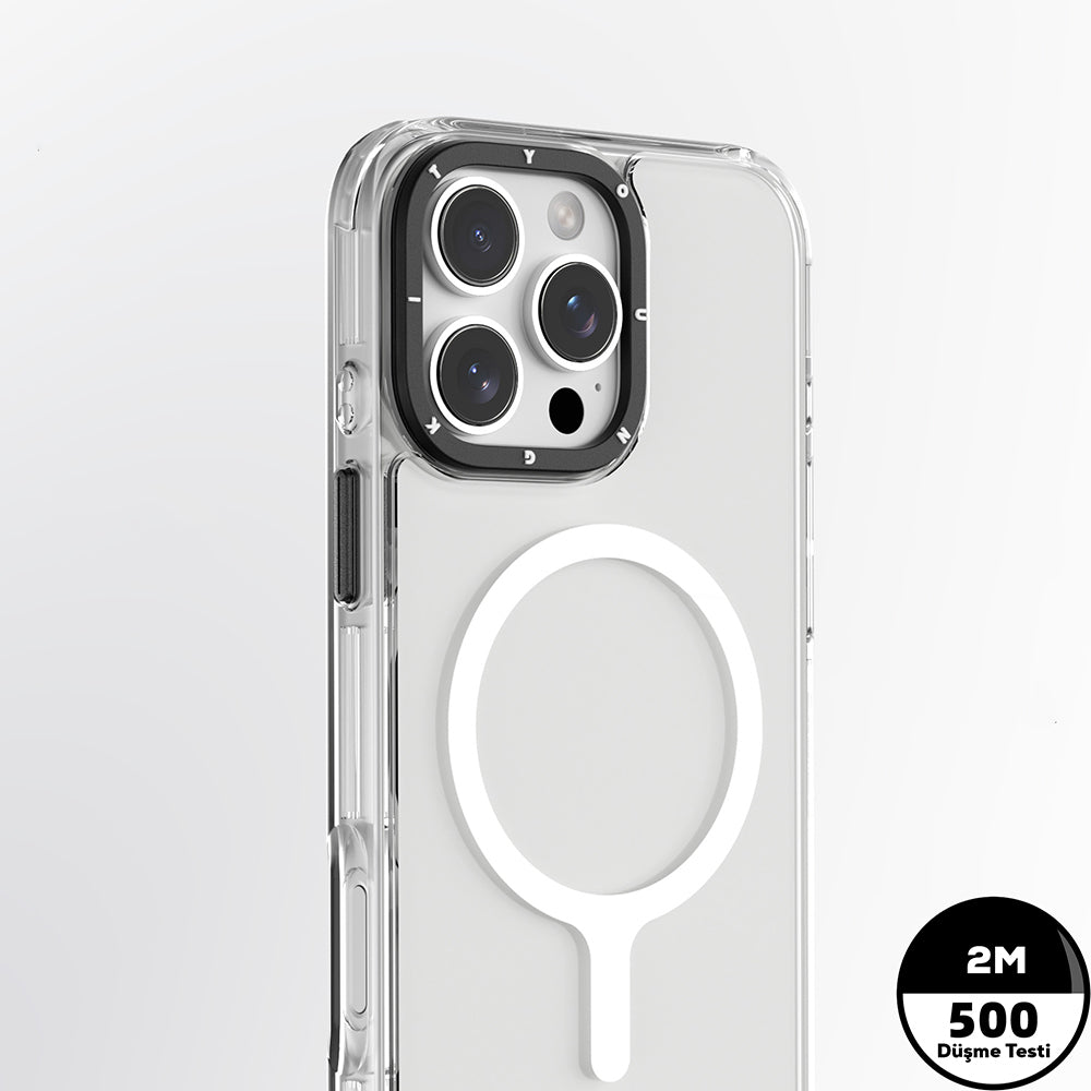 Apple iPhone 16 Pro Kılıf M-safe Şarj Özellikli YoungKit Crystal Color Serisi Kapak