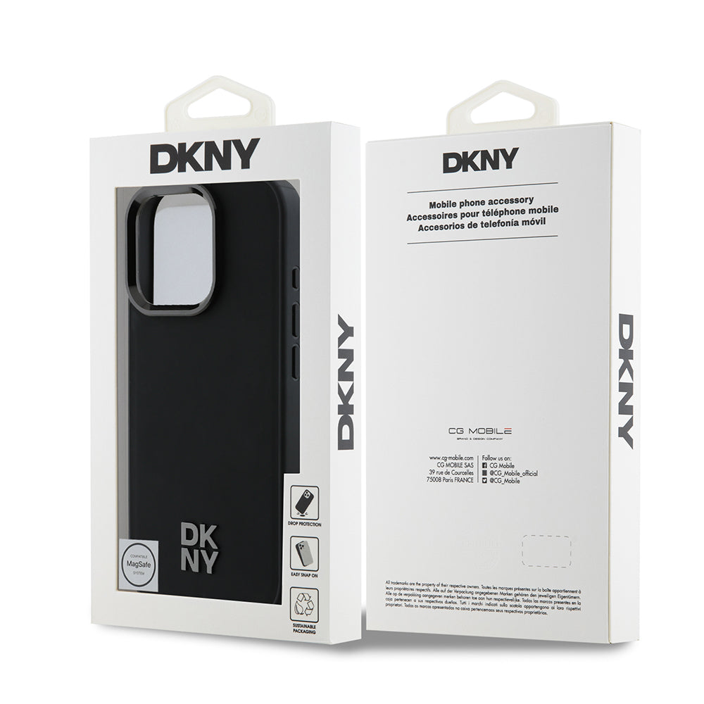 Apple iPhone 16 Pro Max Kılıf DKNY Orjinal Lisanslı M-safe Şarj Özellikli Metal Logolu PU Deri Plain Kapak