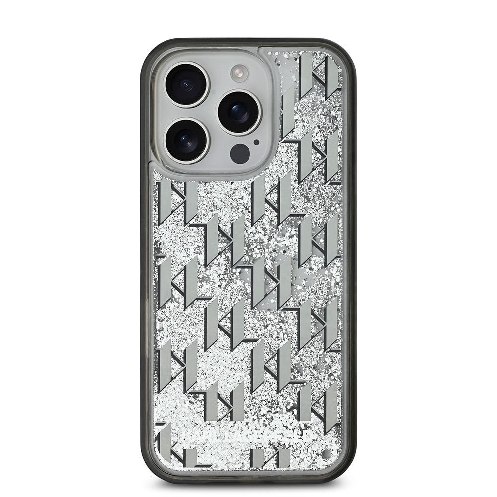 Apple iPhone 16 Pro Max Kılıf Karl Lagerfeld Orjinal Lisanslı Simli KL Yazılı Monogram Gradient Kapak