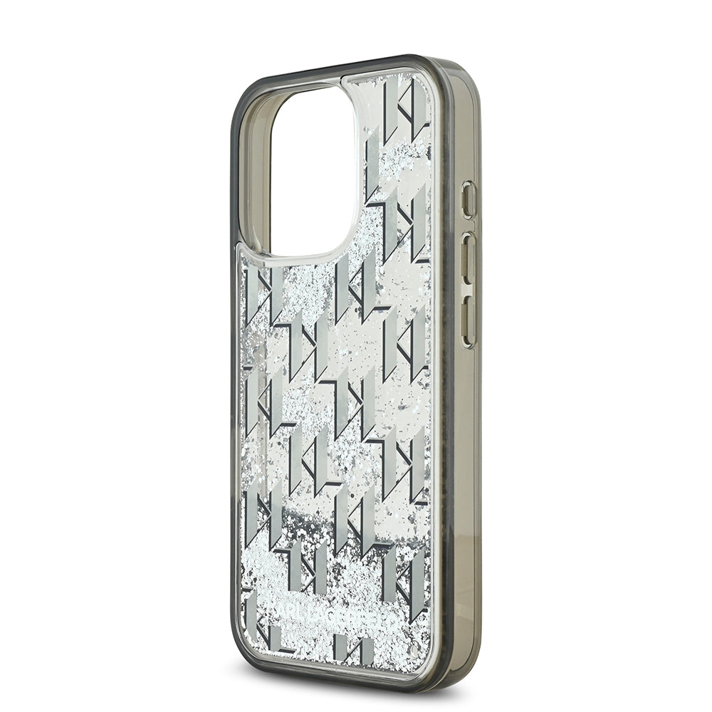 Apple iPhone 16 Pro Max Kılıf Karl Lagerfeld Orjinal Lisanslı Simli KL Yazılı Monogram Gradient Kapak