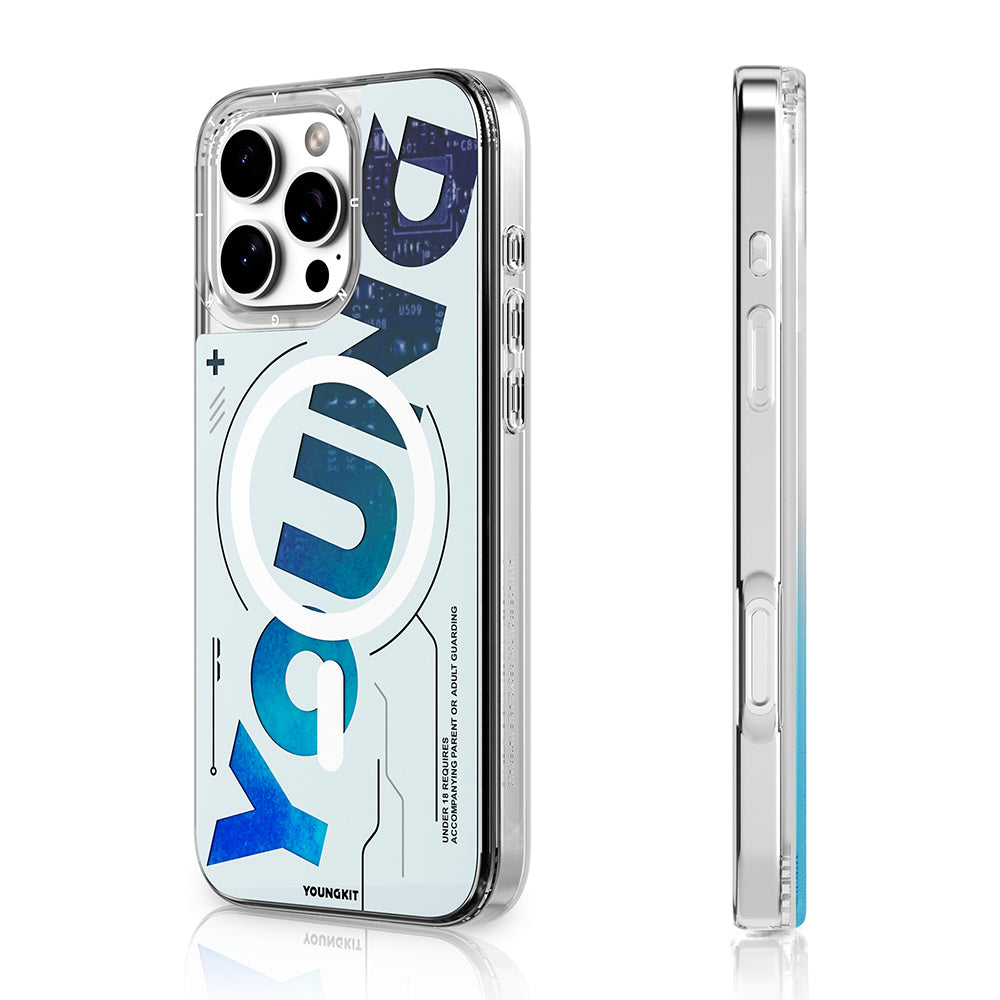 Apple iPhone 16 Pro Max Kılıf M-safe Şarj Özellikli Airbagli Çift Katmanlı Youngkit Future Streamer Serisi Kapak