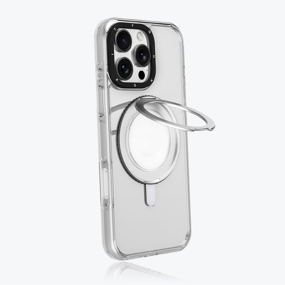 Apple iPhone 16 Pro Max Kılıf M-safe Şarj Özellikli Parmak Ring Standlı Youngkit Pivot Serisi Kapak