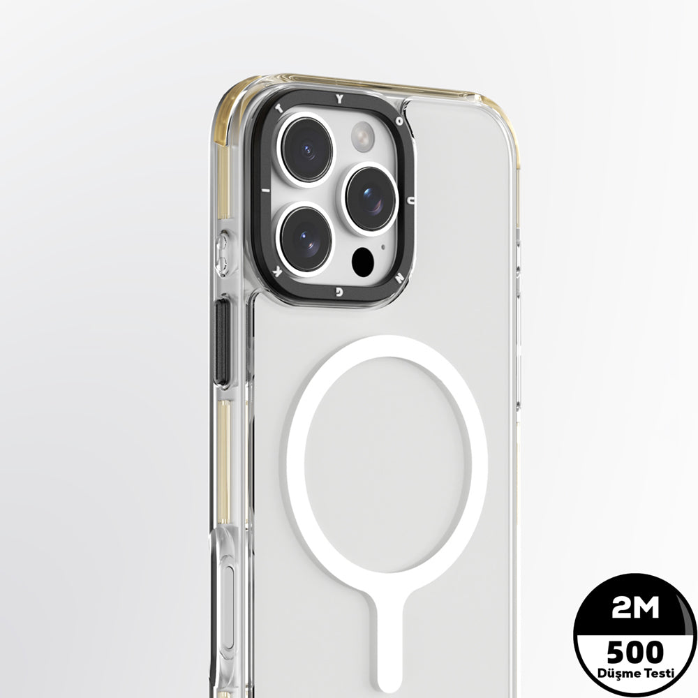 Apple iPhone 16 Pro Max Kılıf M-safe Şarj Özellikli YoungKit Crystal Color Serisi Kapak