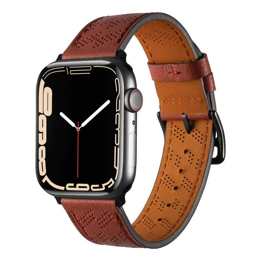 Apple Watch 38mm KRD-76 PU Deri Kordon Strap Kayış