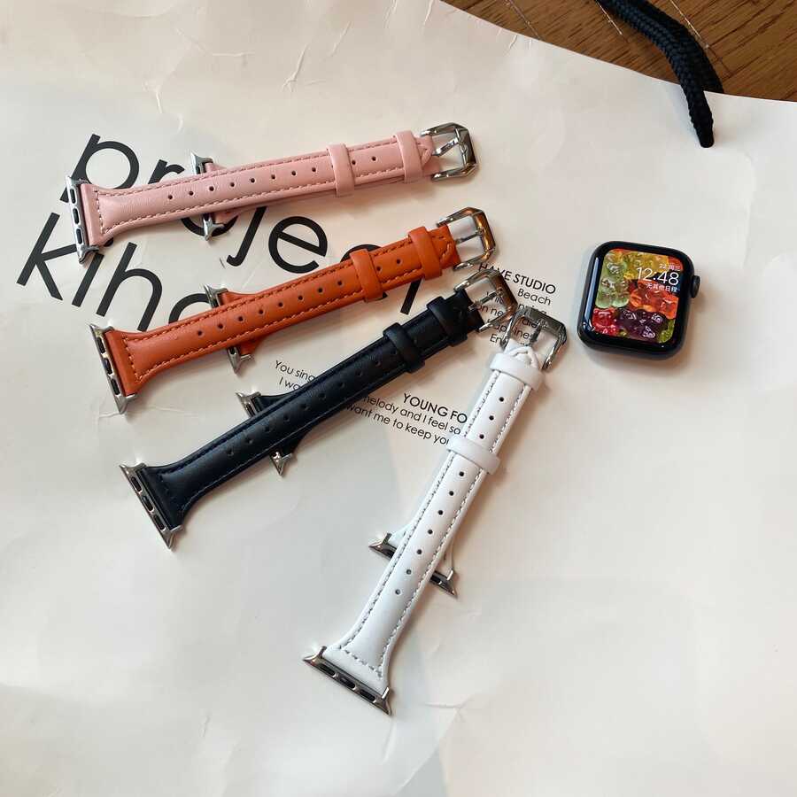 Apple Watch Ultra 49mm Kordon KRD-28 Deri Strap Kayış