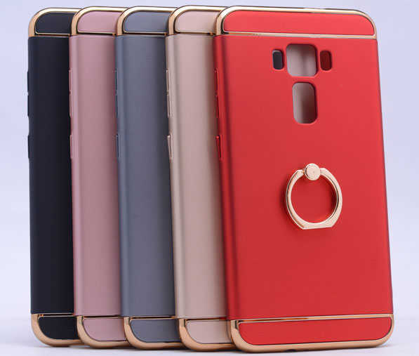 Asus Zenfone 3 ZE552KL Kılıf Zore 3 Parçalı Yüzüklü Rubber Kapak