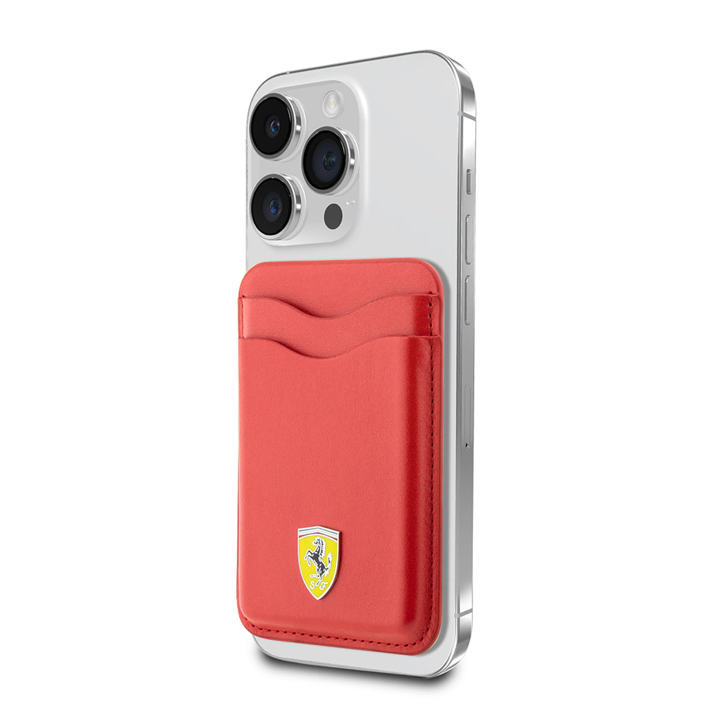 Ferrari Orjinal Lisanslı Magnetik Metal Logolu PU Deri Kartlık
