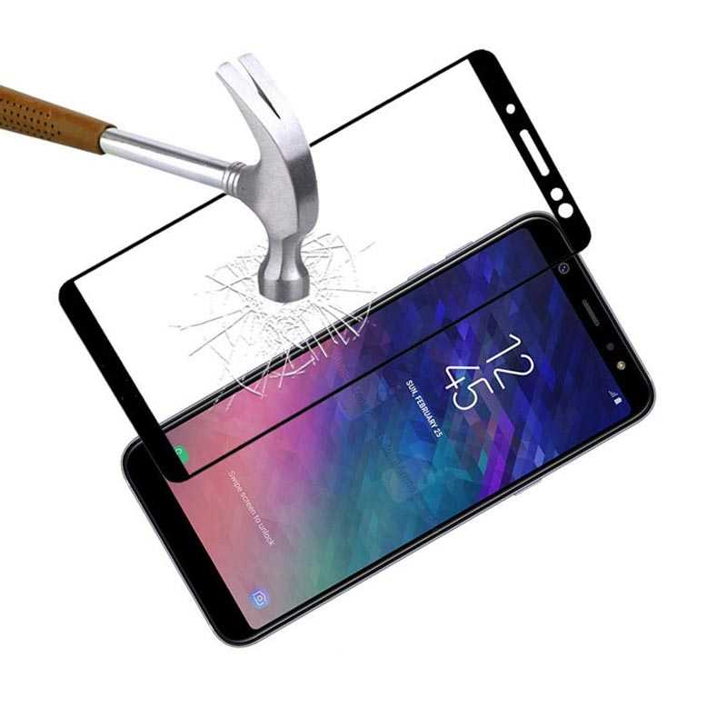 Galaxy A6 Plus 2018 Zore Kenarları Kırılmaya Dayanıklı Cam Ekran Koruyucu
