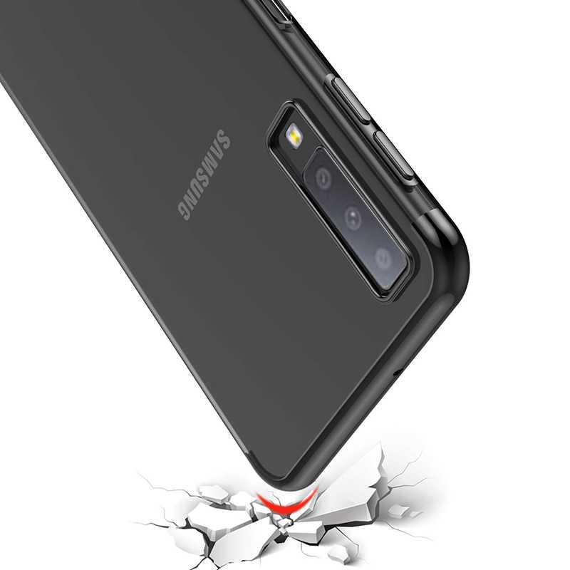 Galaxy A7 2018 Kılıf Zore Dört Köşeli Lazer Silikon Kapak