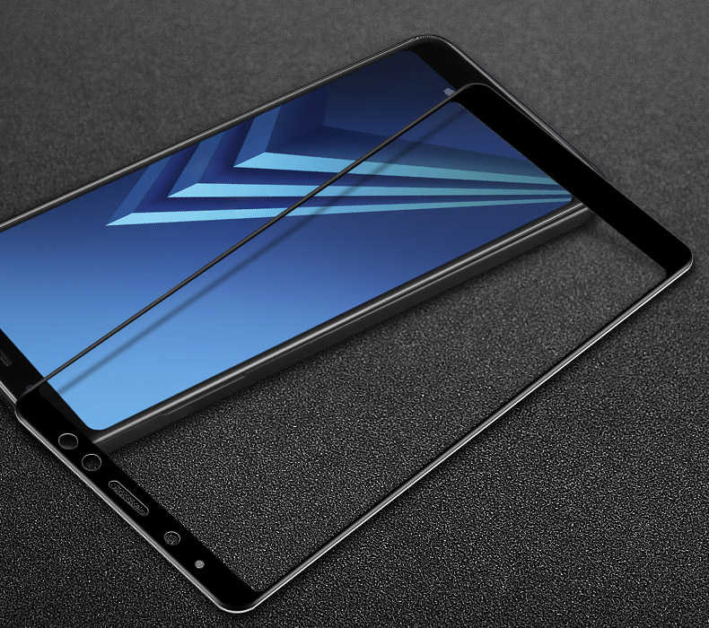 Galaxy A8 Plus 2018 Zore Ekranı Tam Kaplayan Düz Cam Koruyucu